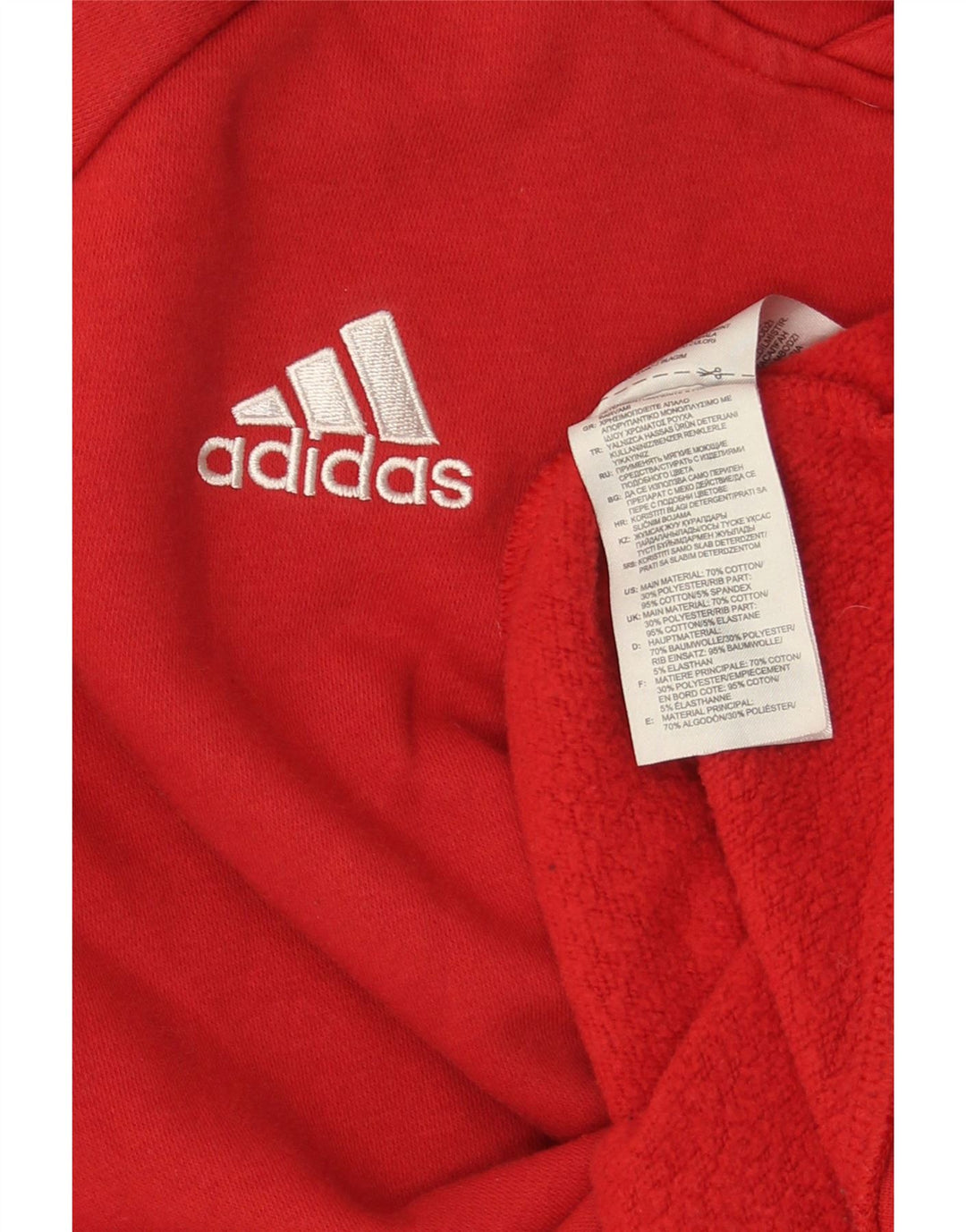 ADIDAS Mens Hoodie Jumper Small Red Cotton