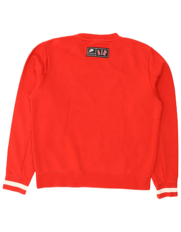 Nike Mens Graphic Loose Fit Sweatshirt Jumper XS Red Colourblock Cotton