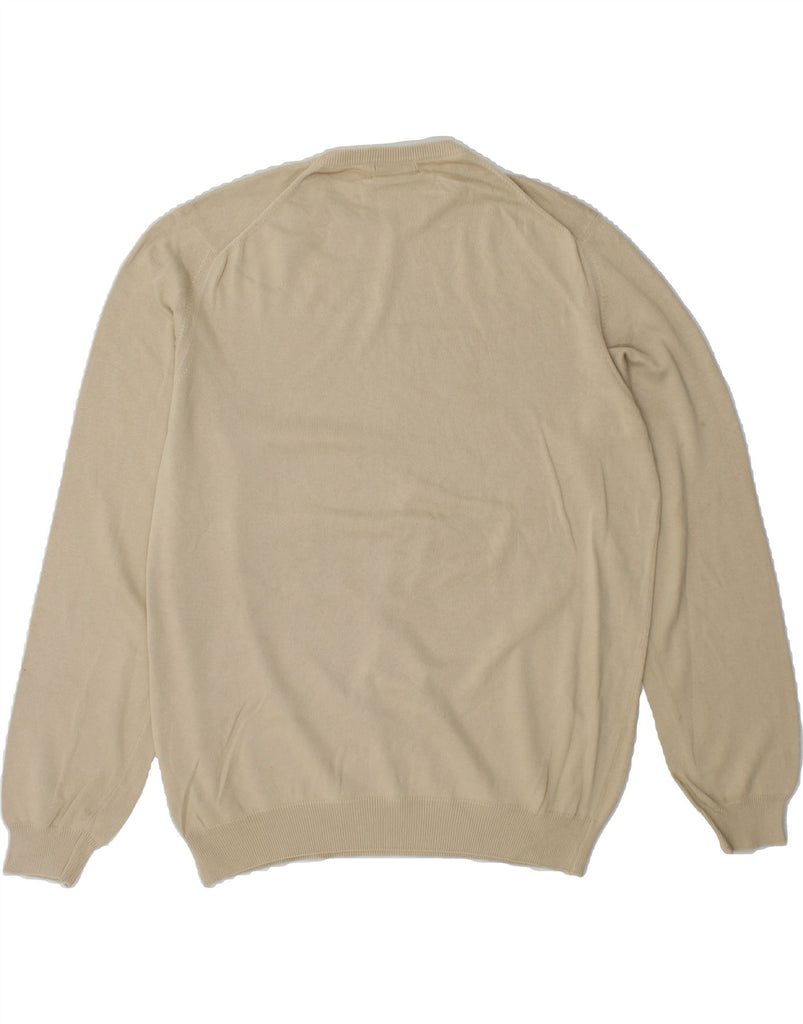 MASSIMO DUTTI Mens Crew Neck Jumper Sweater Large Beige Cotton Vintage Massimo Dutti and Second-Hand Massimo Dutti from Messina Hembry 
