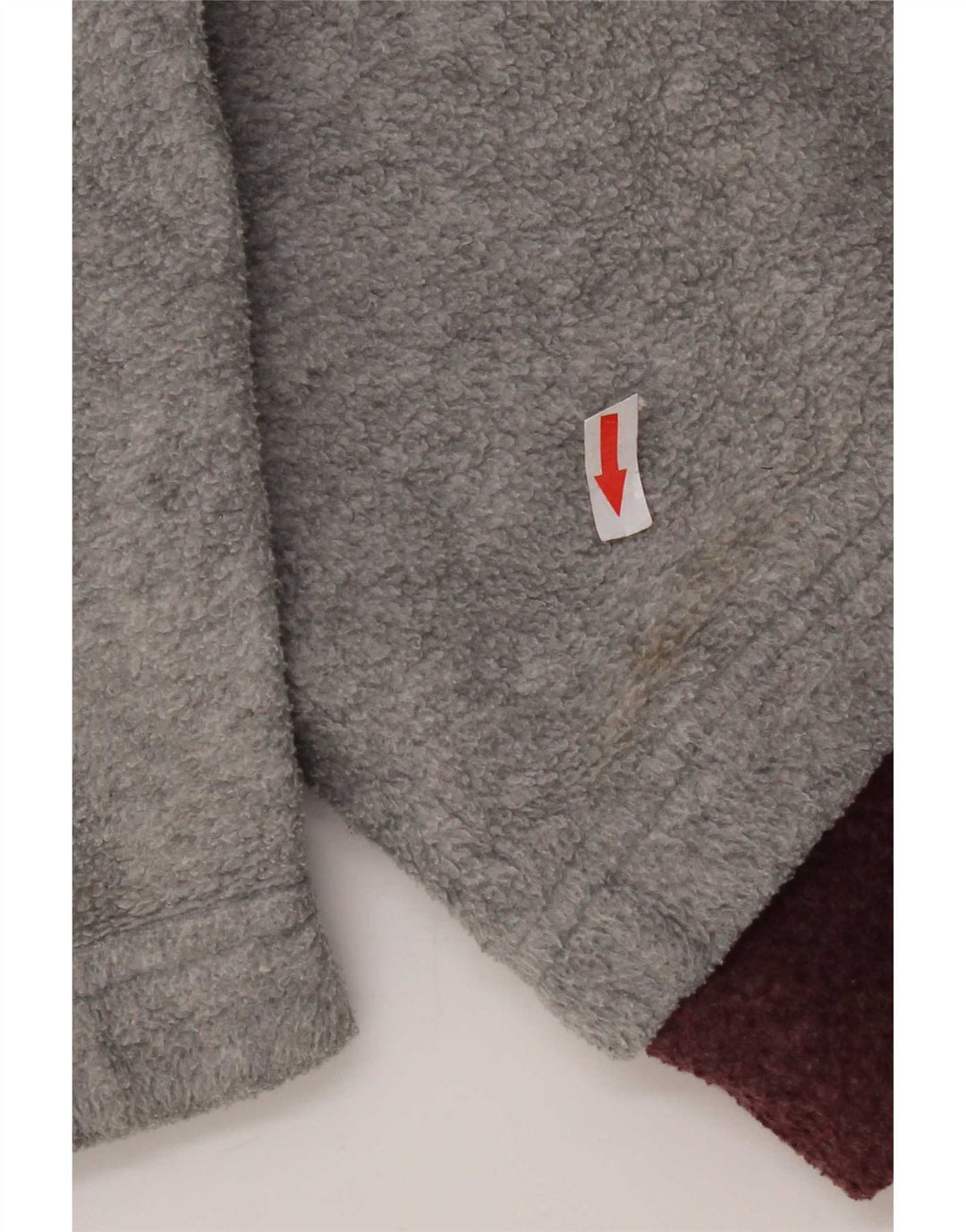 Basic Mens Zip Neck Fleece Jumper Large Grey Geometric Polyester