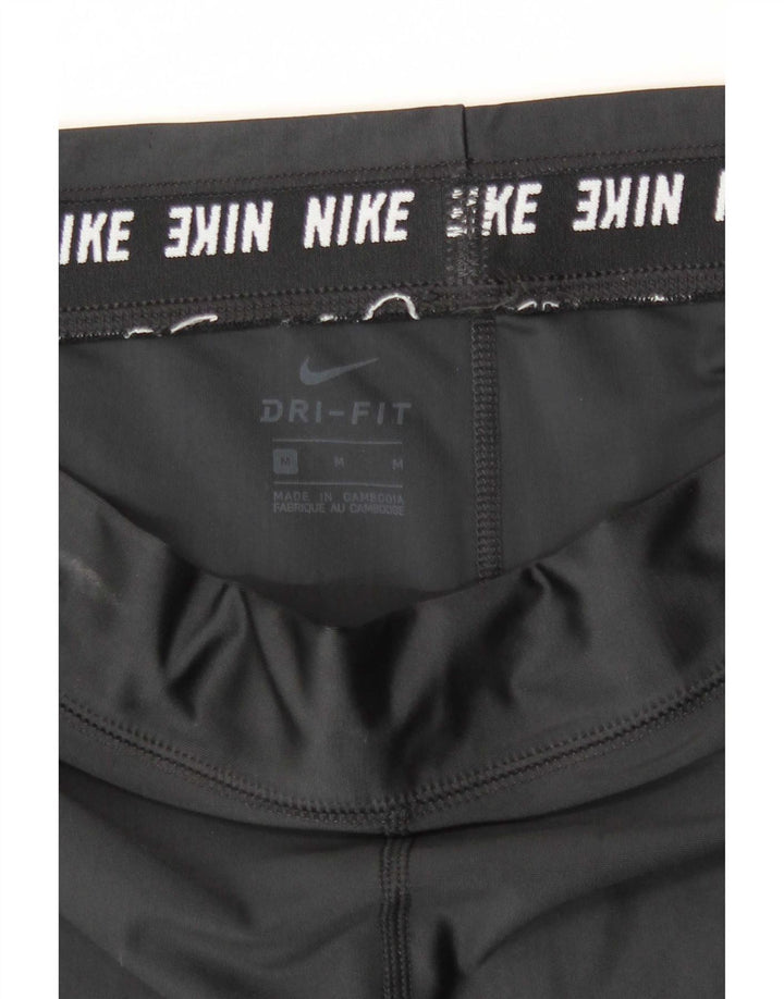 Nike Womens Dri Fit Crop Leggings UK 12 Medium Black Polyester