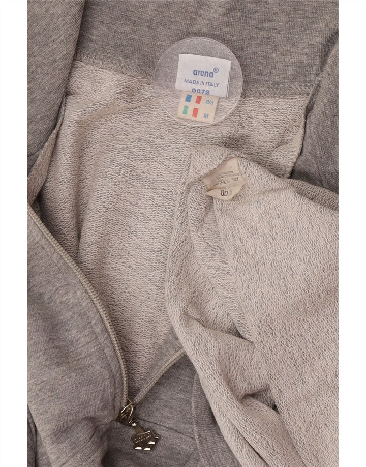 Arena Mens Graphic Zip Neck Sweatshirt Jumper Medium Grey Colourblock