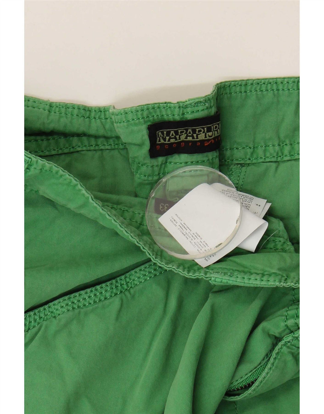 Napapijri Mens Cargo Shorts W33 Medium Green Cotton