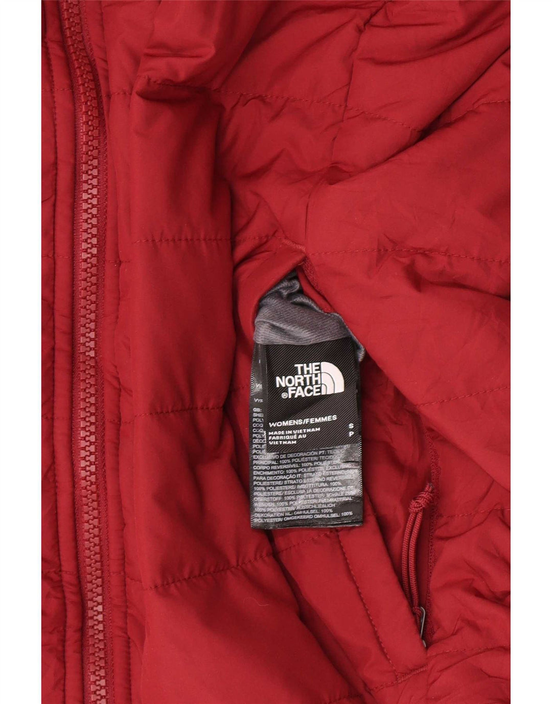The North Face Womens Reversible Padded Jacket UK10 Small Burgundy