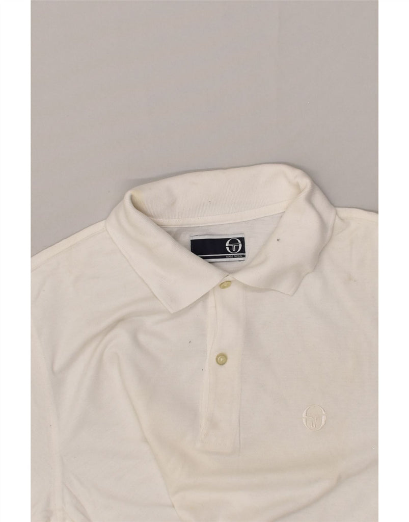 SERGIO TACCHINI Mens Polo Shirt IT 46 Small White Cotton | Vintage Sergio Tacchini | Thrift | Second-Hand Sergio Tacchini | Used Clothing | Messina Hembry 