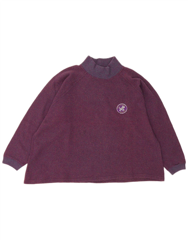 Vintage Womens Oversized Turtle Neck Jumper Sweater UK 14 Medium Purple