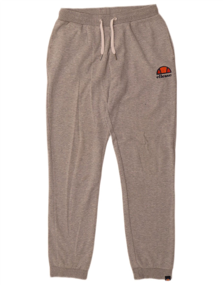 ELLESSE Womens Tracksuit Trousers Joggers UK 12 Medium  Grey Cotton