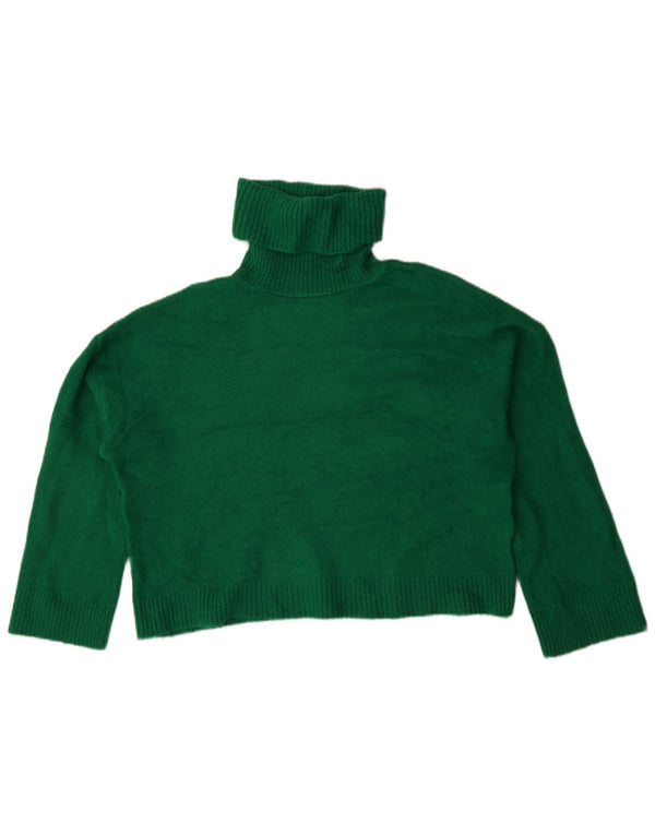 Zara Womens Oversized Roll Neck Jumper Sweater UK 14 Medium Green