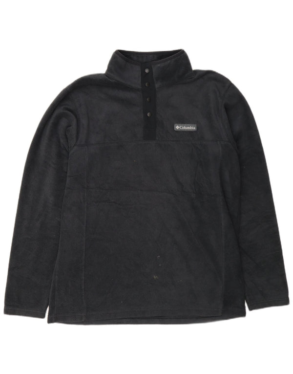 Columbia Mens Button Neck Fleece Jumper Medium Grey Polyester