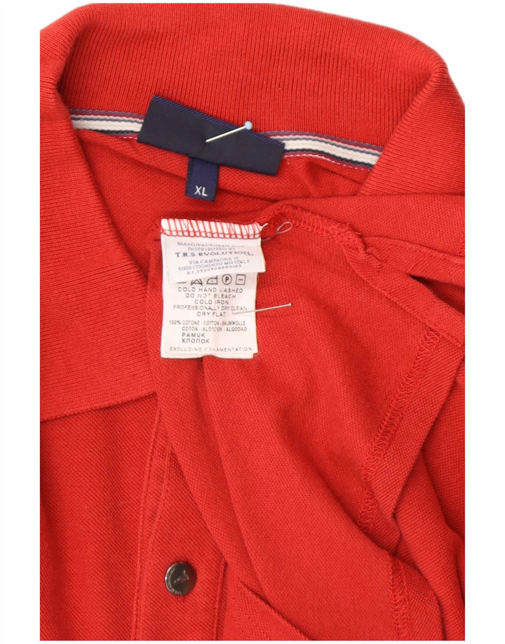 TRUSSARDI JEANS Mens Polo Shirt XL Red Cotton