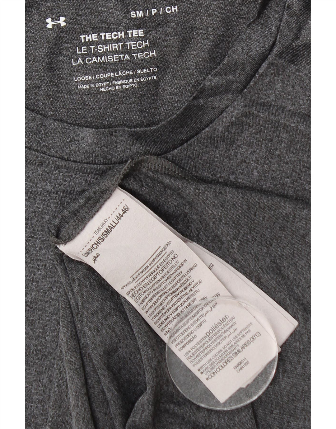 UNDER ARMOUR Mens T-Shirt Top Small Grey Flecked Polyester