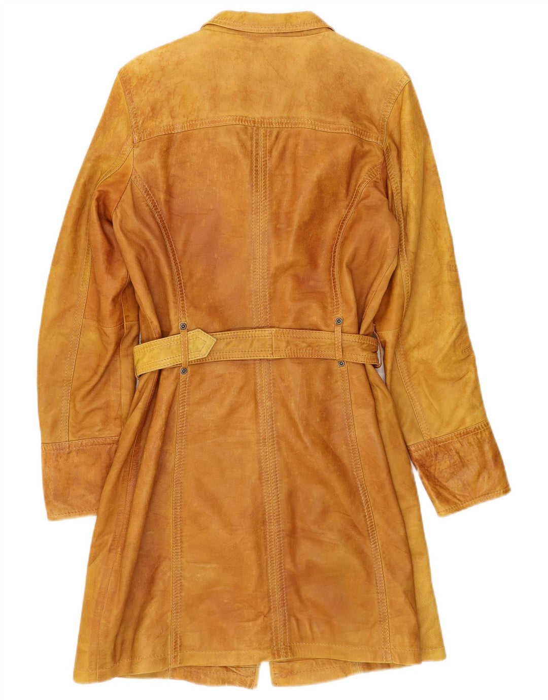 Gipsy Womens Leather Coat UK 12 Medium Brown
