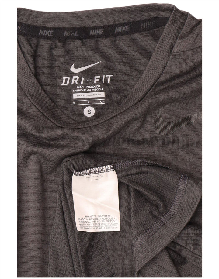 Nike Mens Dri Fit T-Shirt Top Small Grey Flecked Polyester