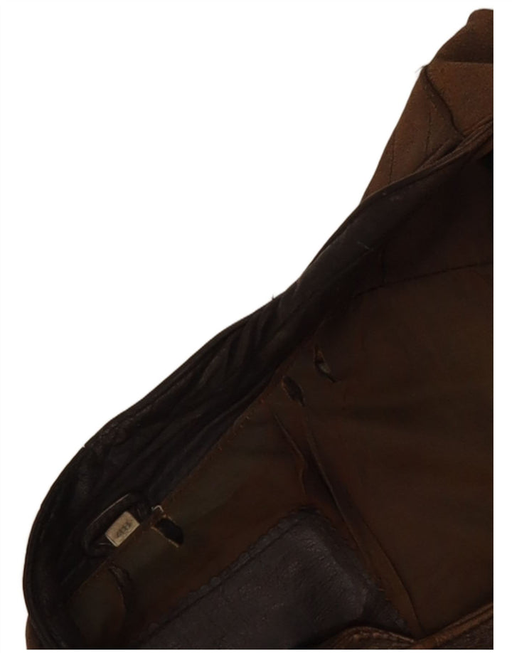 Mark Astor Mens Leather Gilet IT 48 Medium Brown