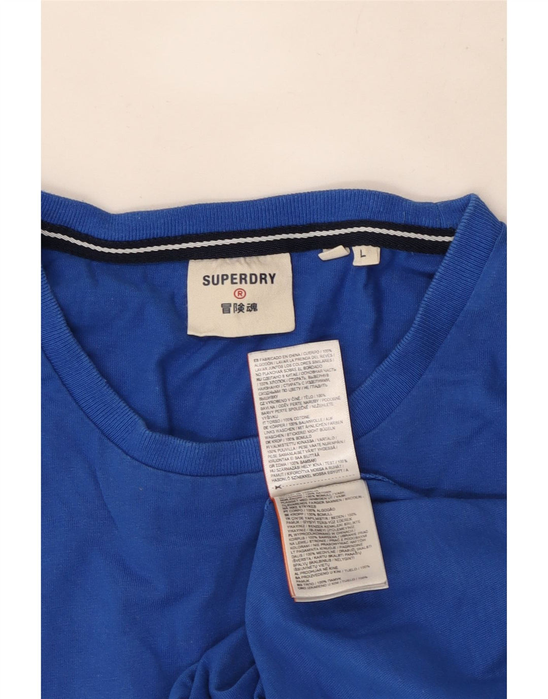 Superdry Mens Graphic T-Shirt Top Large Blue Cotton