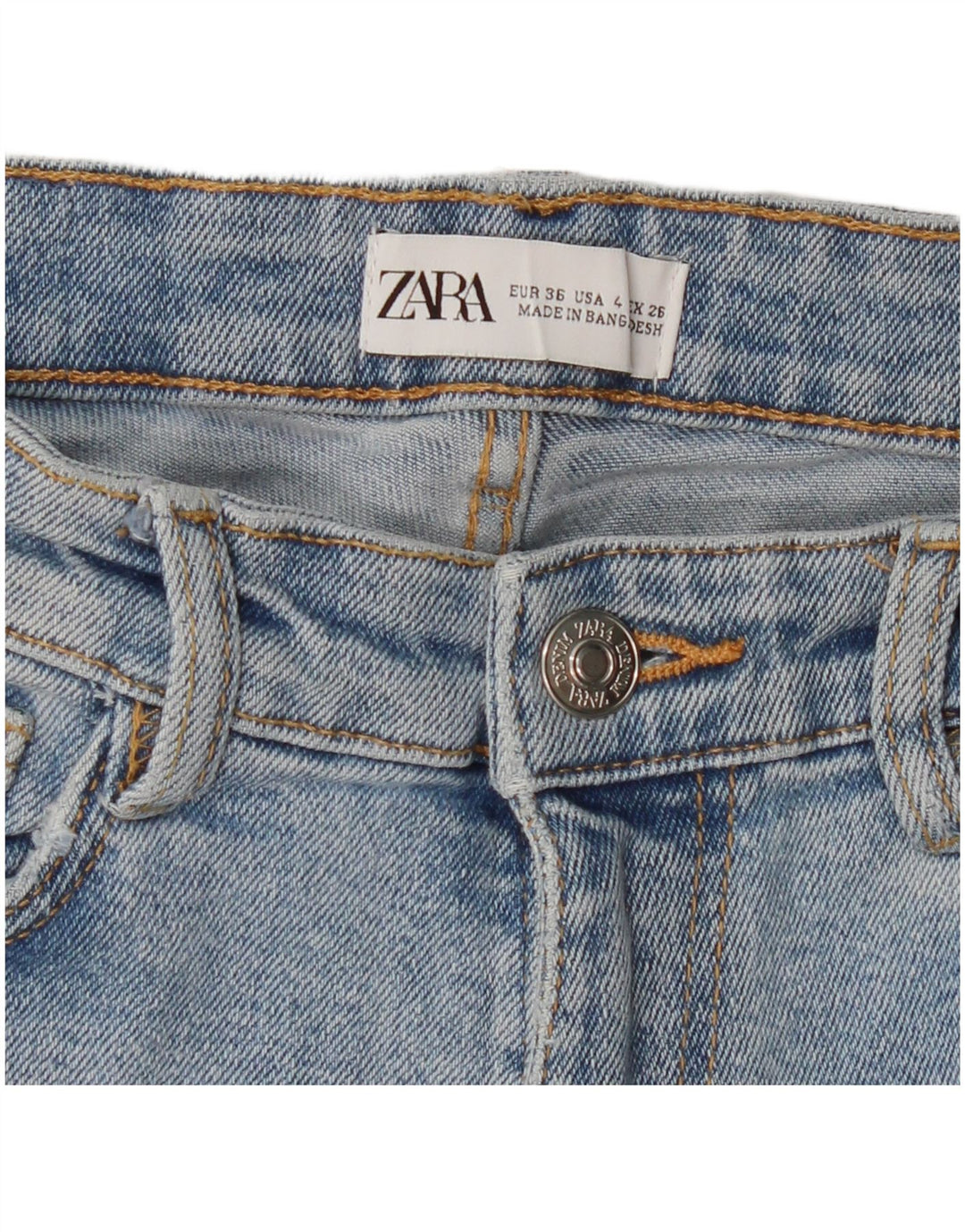 ZARA Womens High Waist Distressed Skinny Jeans EU 36 XS W26 L27 Blue