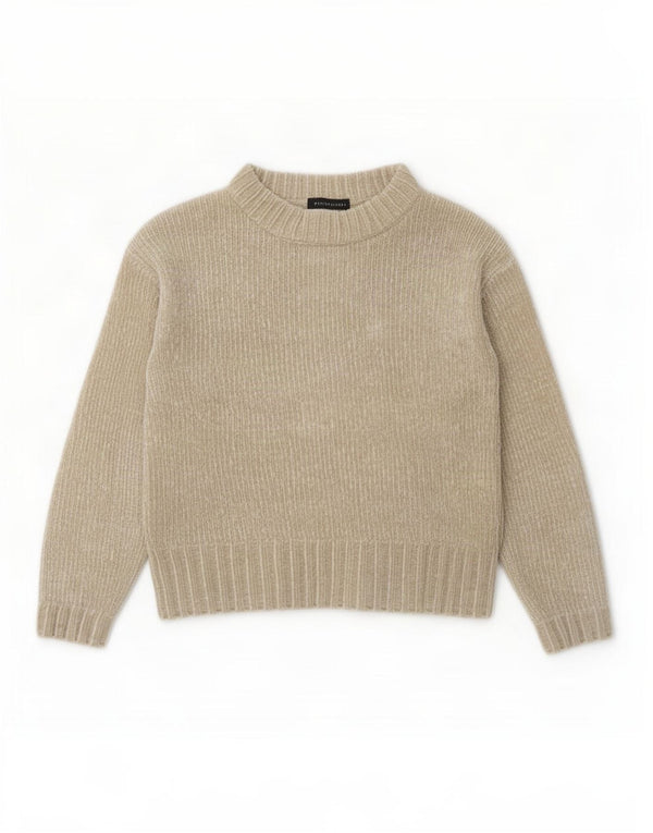 Marks & Spencer Womens Oversized Crew Neck Jumper Sweater UK 10 Small Beige