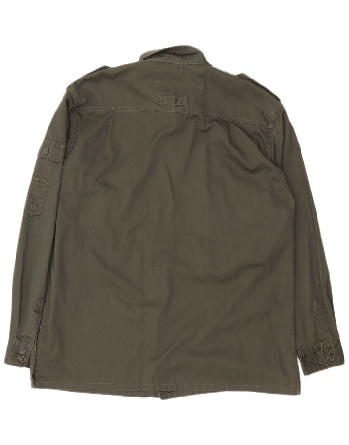ESSE EMME  Mens Military Shirt Medium Khaki Polyester