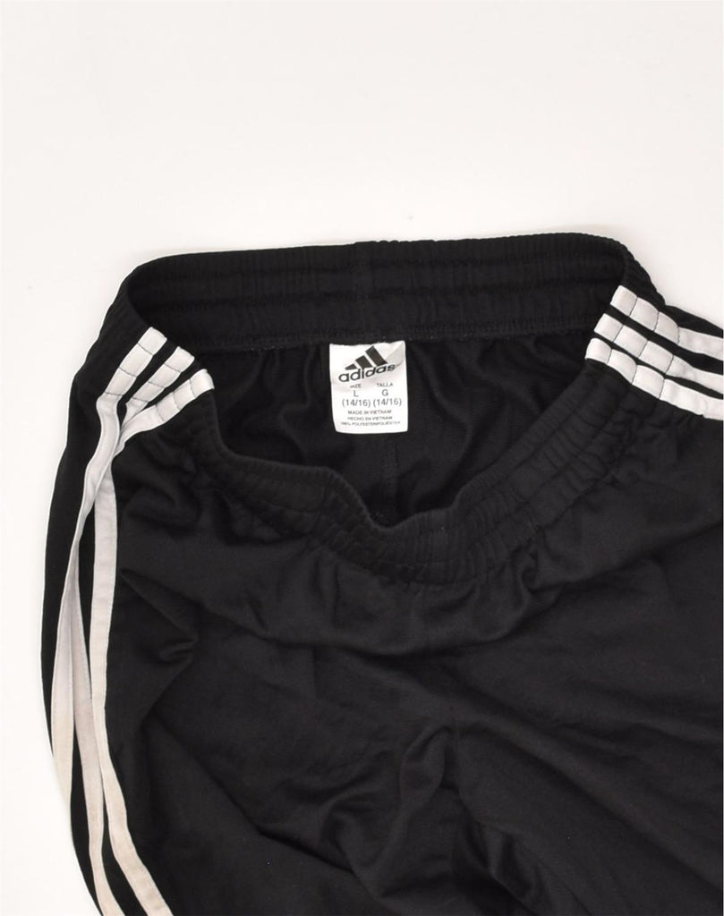 ADIDAS Girls Tracksuit Trousers 14-15 Years Large Black Polyester | Vintage Adidas | Thrift | Second-Hand Adidas | Used Clothing | Messina Hembry 