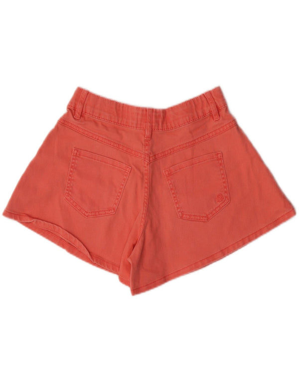 Benetton Girls Casual Shorts 10-11 Years W24 XL Orange Cotton