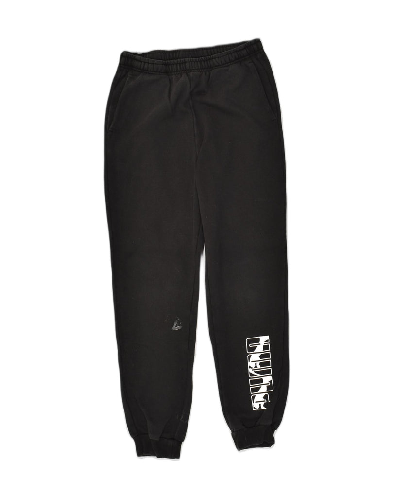 PUMA Boys Graphic Tracksuit Trousers Joggers 15-16 Years Black Cotton | Vintage Puma | Thrift | Second-Hand Puma | Used Clothing | Messina Hembry 