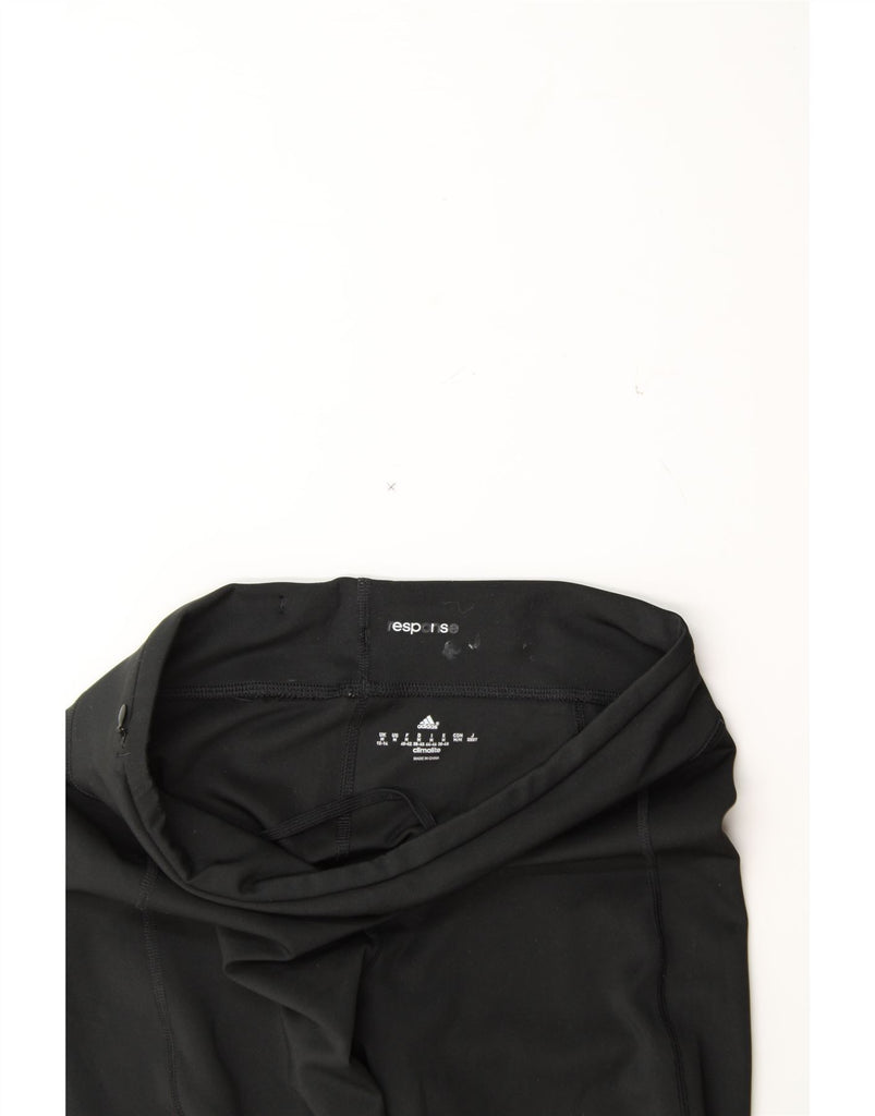 ADIDAS Womens Climalite Capri Leggings UK 12/14 Medium Black Vintage Adidas and Second-Hand Adidas from Messina Hembry 