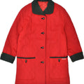 DOLOMITEN Womens Quilted Overcoat IT 44 XL Red Virgin Wool | Vintage Dolomiten | Thrift | Second-Hand Dolomiten | Used Clothing | Messina Hembry 