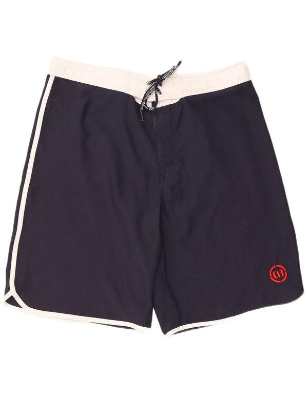 Animal Mens Graphic Swimming Shorts Large  Navy Blue Polyester