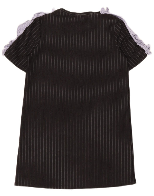 Zara Womens T-Shirt Dress UK 12 Medium Black Pinstripe