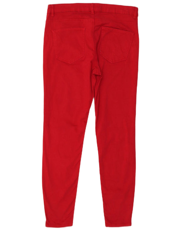 Zara Womens Skinny Casual Trousers EU 40 Medium W30 L27 Red