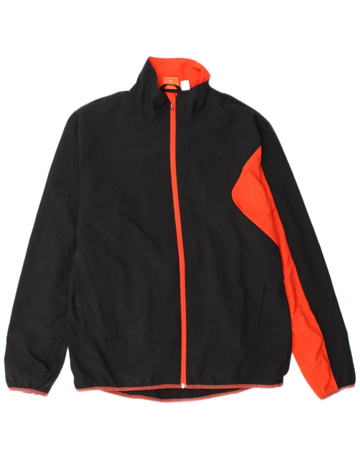 Puma Mens Tracksuit Top Jacket UK 40 Large Black Colourblock Polyester