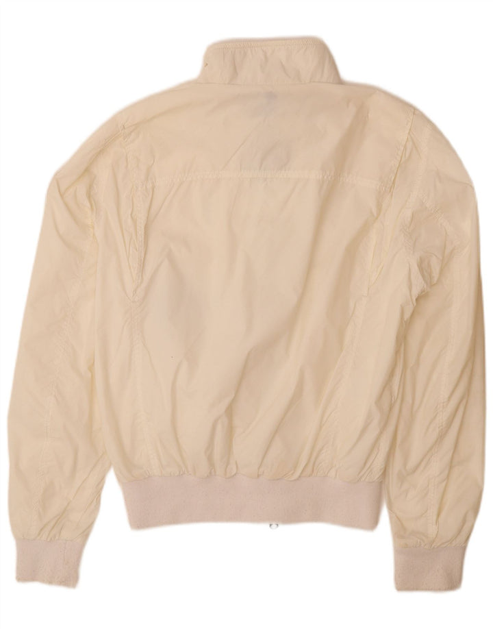 BLAUER Womens Bomber Jacket UK 14 Medium White Polyamide
