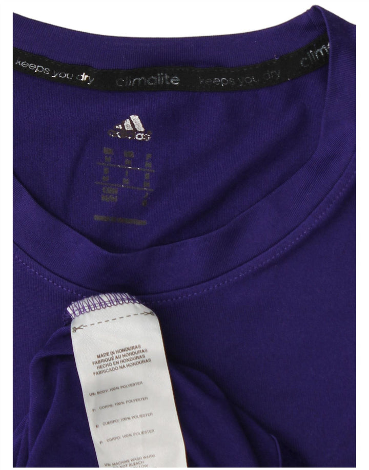 ADIDAS Mens Climalite T-Shirt Top Medium Purple Polyester
