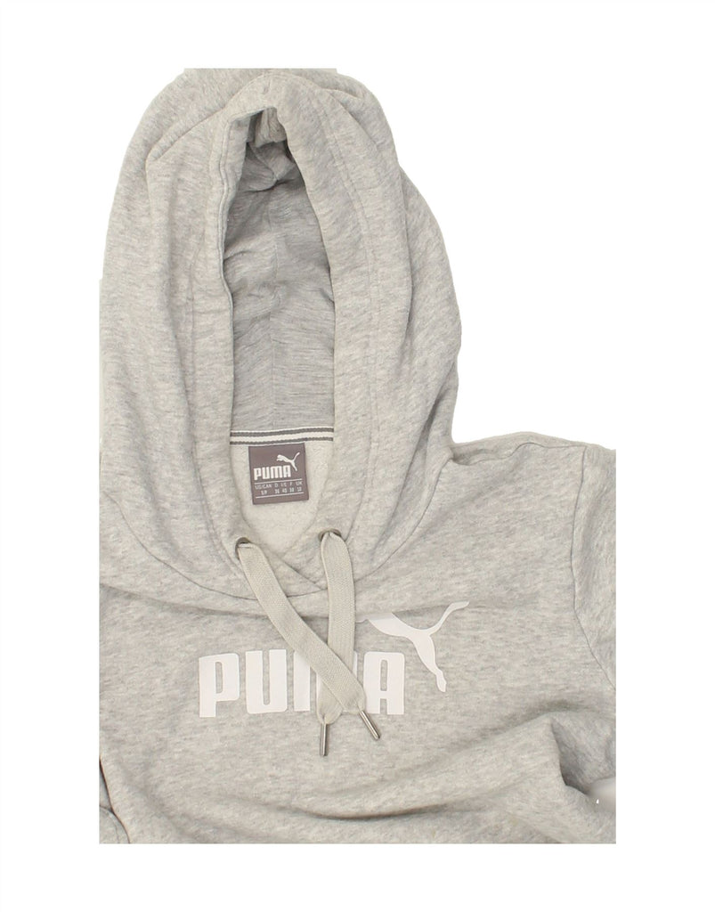 PUMA Womens Graphic Hoodie Jumper UK 10 Small  Grey | Vintage Puma | Thrift | Second-Hand Puma | Used Clothing | Messina Hembry 