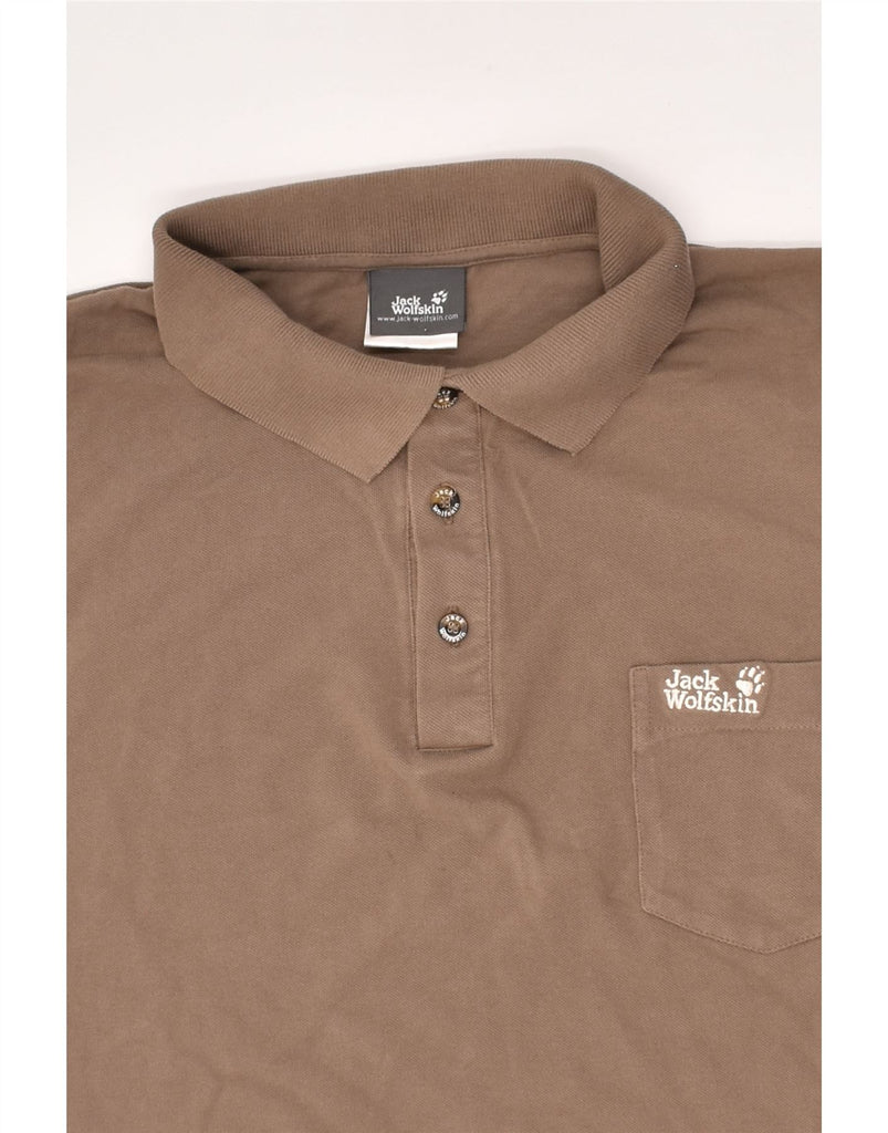 JACK WOLFSKIN Mens Polo Shirt XL Brown Cotton | Vintage Jack Wolfskin | Thrift | Second-Hand Jack Wolfskin | Used Clothing | Messina Hembry 