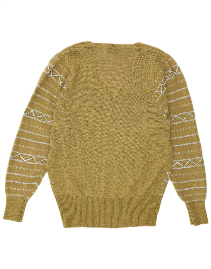 Your Sixth Sense Womens V-Neck Jumper Sweater EU 40/42 Medium Khaki