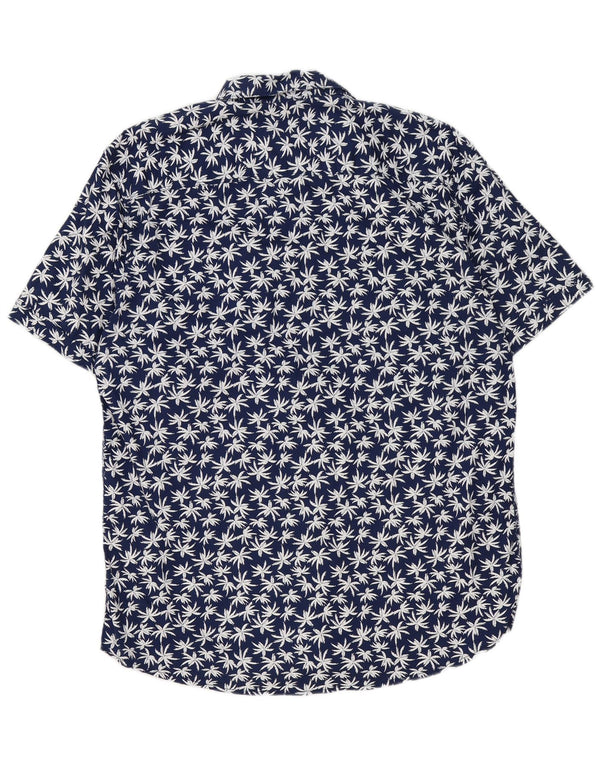 Tom Tailor Mens Short Sleeve Regular Fit Shirt XL Navy Blue Floral Hawaiian