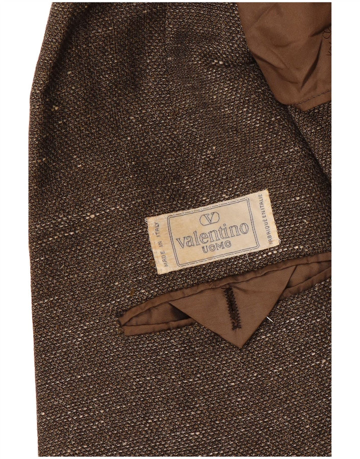 Valentino Mens 2 Button Blazer Jacket UK 38 Medium Brown Flecked