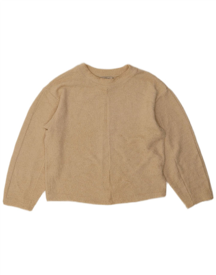 Marks & Spencer Womens Oversized Blouse Top UK 6 XS Beige Cotton