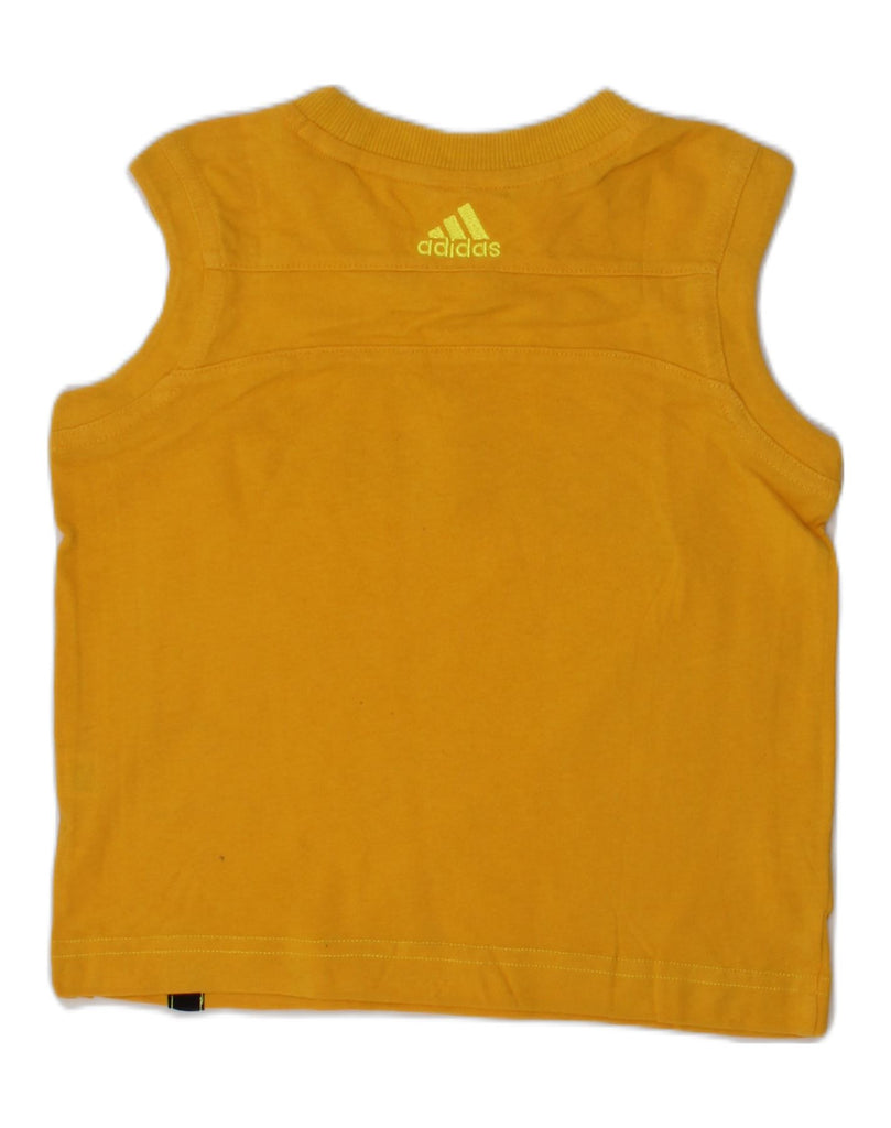 ADIDAS Boys Graphic Vest Top 3-4 Years Yellow Cotton | Vintage Adidas | Thrift | Second-Hand Adidas | Used Clothing | Messina Hembry 