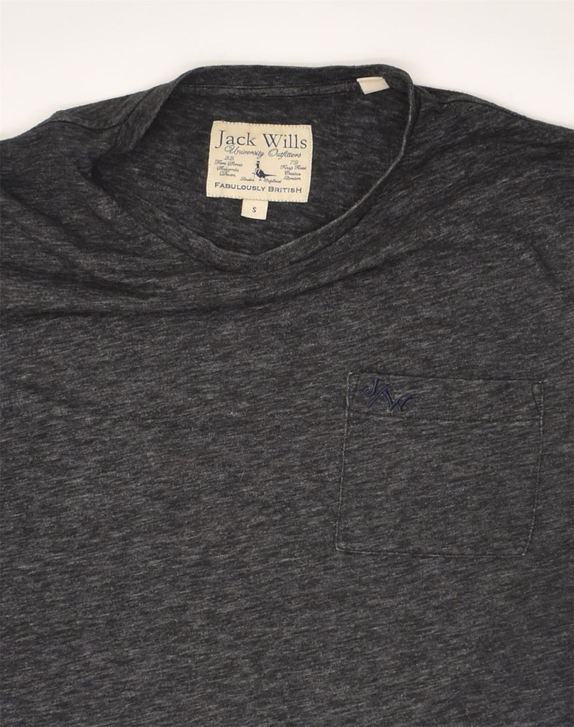 JACK WILLS Mens T-Shirt Top Small Black Flecked Cotton | Vintage Jack Wills | Thrift | Second-Hand Jack Wills | Used Clothing | Messina Hembry 