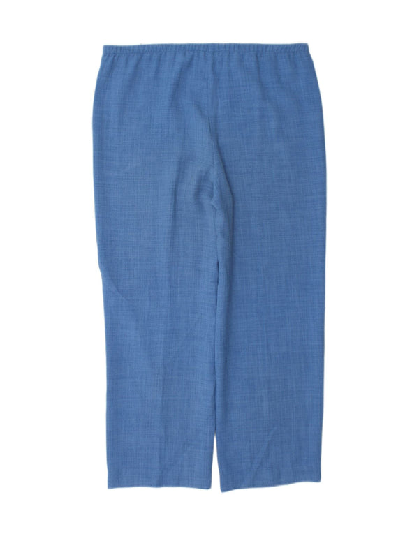 Marks & Spencer Womens Straight Casual Trousers UK 14 Large W36 L28 Blue