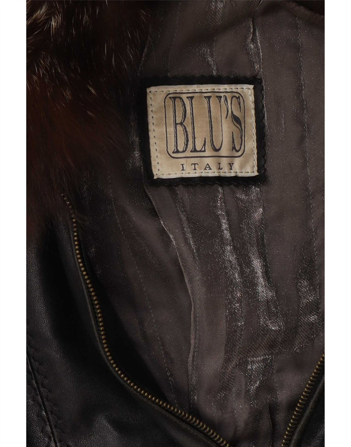 Vintage Womens Leather Jacket UK 12 Medium Black