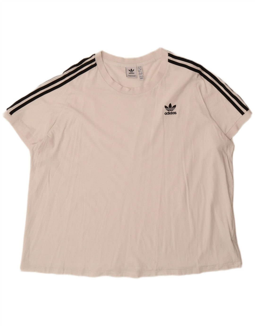 ADIDAS Womens T-Shirt Top UK 32/34 4XL White Cotton
