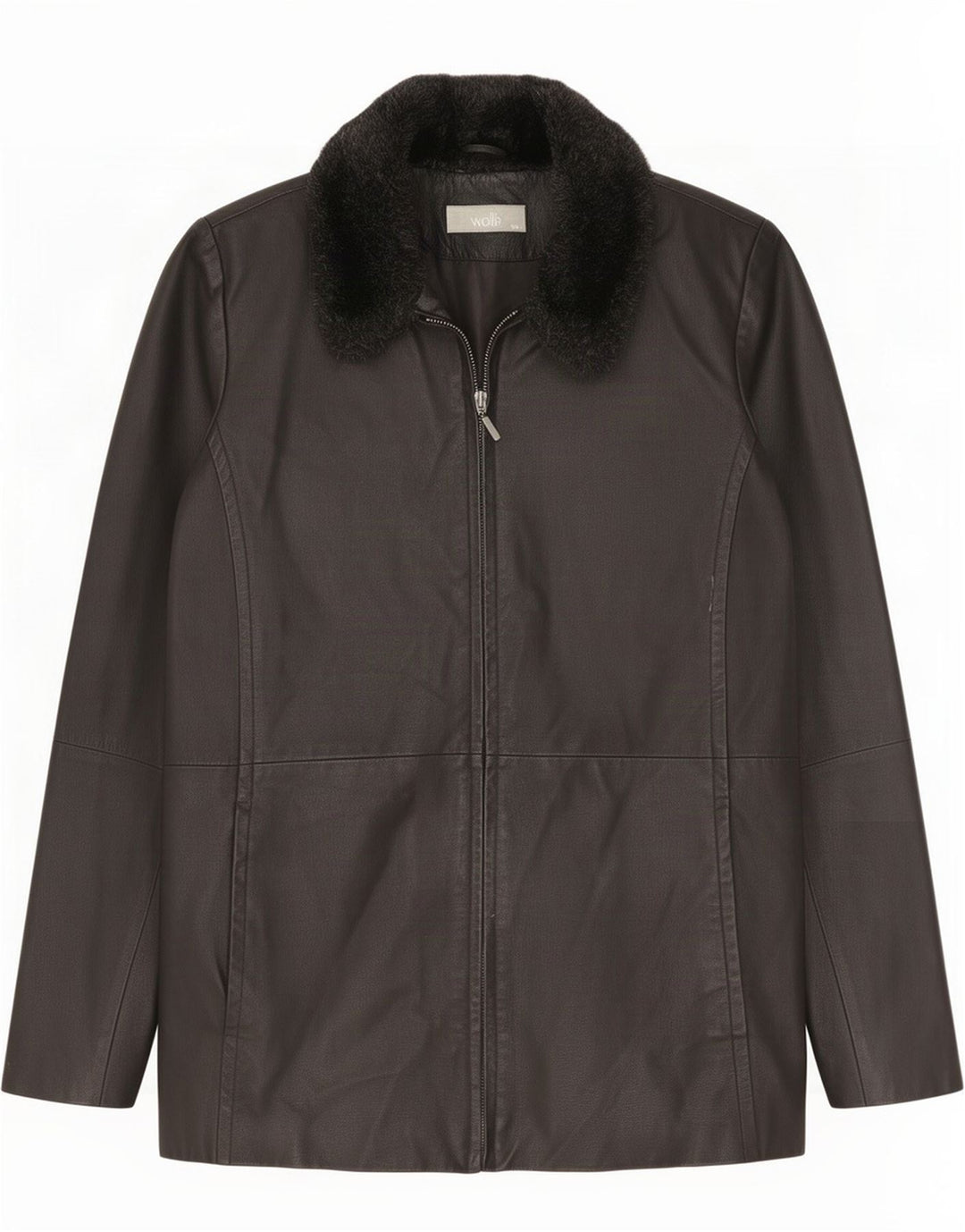 Wallis Womens Leather Jacket UK 12 Medium Black