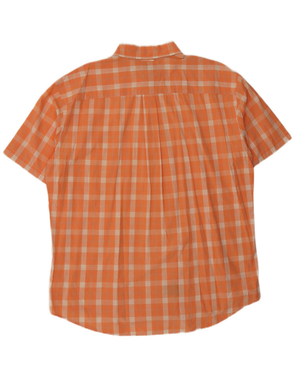 Tommy Hilfiger Mens Short Sleeve Shirt XL Orange Check Cotton