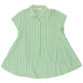 ZARA Womens Short Sleeve Shirt Blouse UK 14 Medium Green Striped