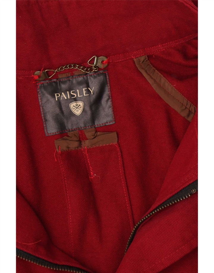 Vintage Mens Bomber Jacket UK 44 2XL Burgundy