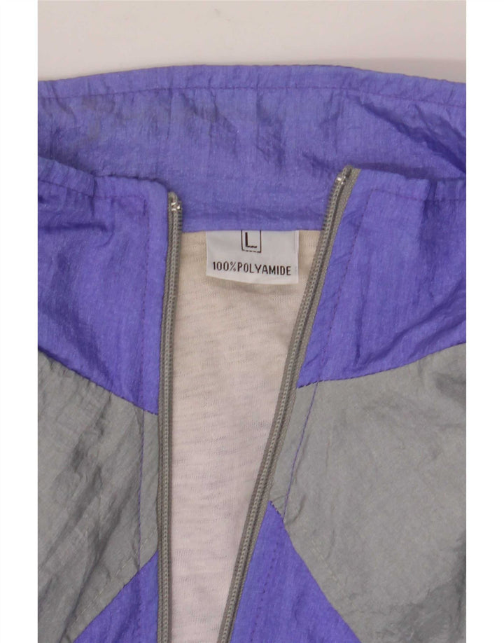 Vintage Mens Full Tracksuit Large  Purple Colourblock Polyamide