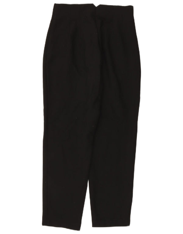 Zara Womens High Waist Tapered Chino Trousers Medium W28 L28 Black